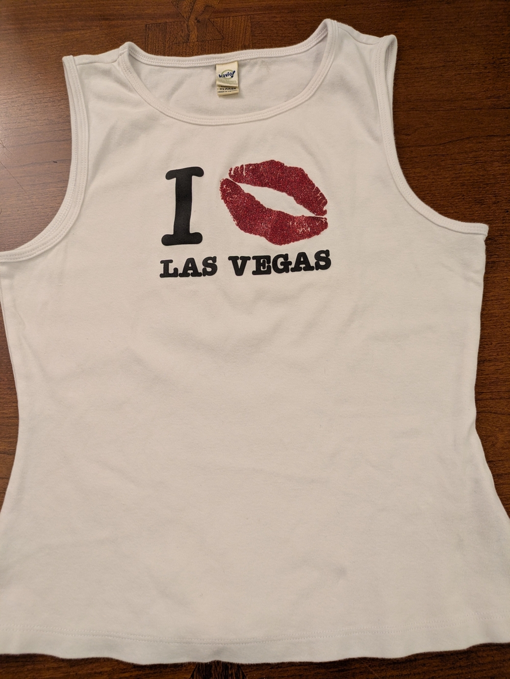 White 'I 💋 Las Vegas' Women's Tank Top XL